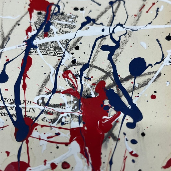 Original Abstract Art Painting 4.75x7.25” American Statesmen Signed #2 - Picture 3 of 5